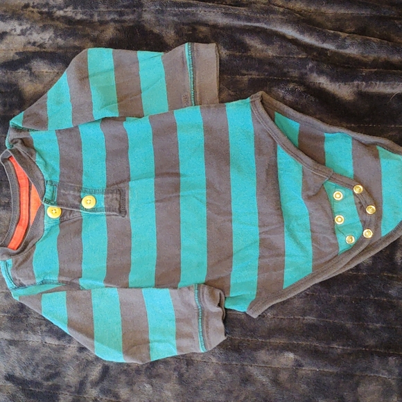 GUC Oshkosh long sleeve blue stripe body suit 18 months
